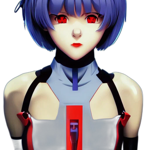 robot, face, staff, mask, 3d render, anime, concept art, pixel art transparent PNG cut-out