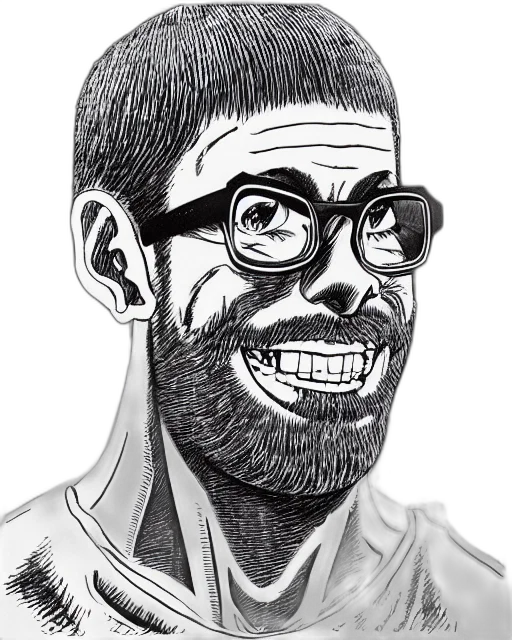 face, cartoon, comic book art, pencil sketch transparent PNG cut-out