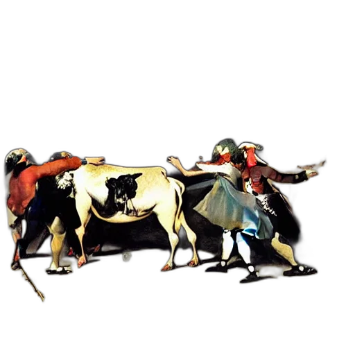 animal, weapon, food, mask, concept art, scene, bullfight, goya transparent PNG cut-out