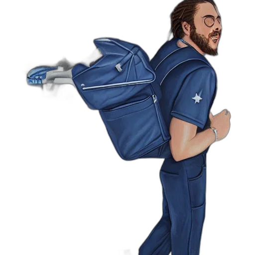 jacket, staff, umbrella, cartoon transparent PNG cut-out