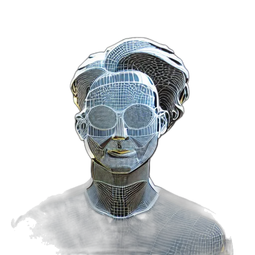 mask, robot, face, staff, cyberpunk, 3d render, concept art, photorealistic transparent PNG cut-out