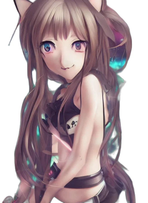 dress, robot, creature, staff transparent PNG cut-out