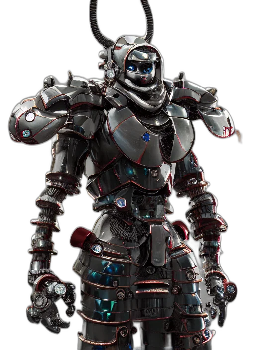 robot, concept art, cyberpunk, 3d render transparent PNG cut-out