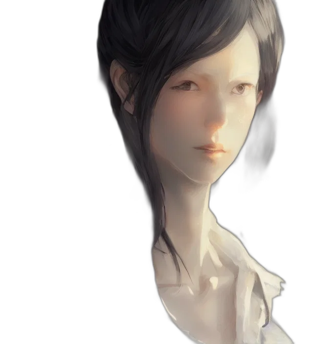 face, mask, robot, hair, photorealistic, concept art, fantasy art, 3d render transparent PNG cut-out