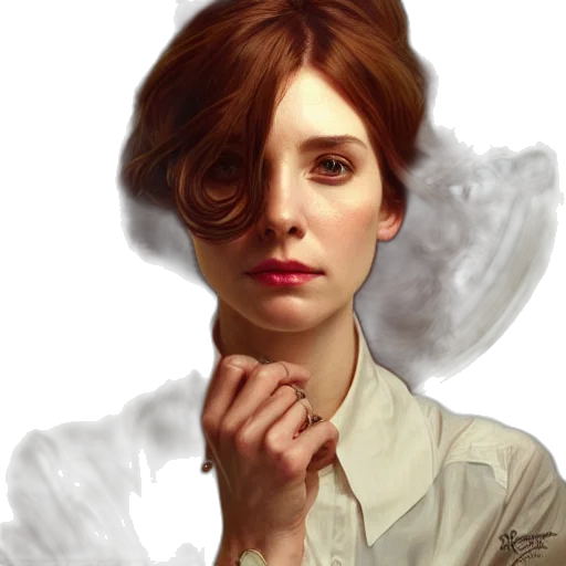 face, dress, staff, hair, photorealistic, oil painting, concept art, fantasy art transparent PNG cut-out