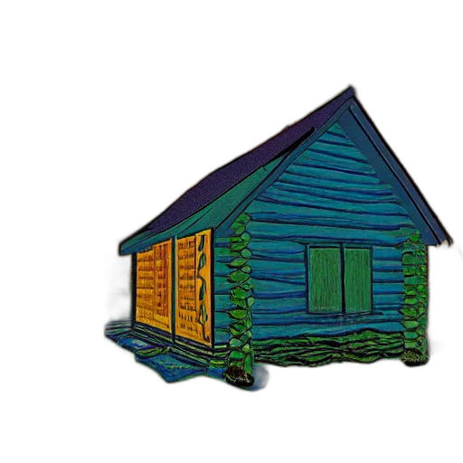 building, furniture, 3d render, pixel art, concept art, photorealistic, green, blue transparent PNG cut-out
