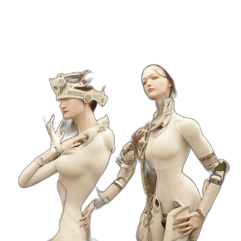 robot, jewelry, dress, concept art transparent PNG cut-out