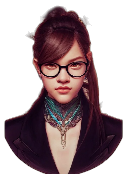face, jewelry, staff, fantasy art transparent PNG cut-out
