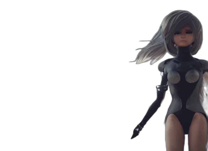 concept art, 3d render, comic book art, fantasy art, zendaya, nier, automata, movie transparent PNG cut-out
