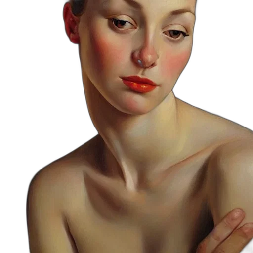 face, jewelry, dress, oil painting transparent PNG cut-out