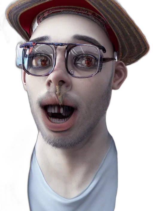 face, staff, hat, creature transparent PNG cut-out