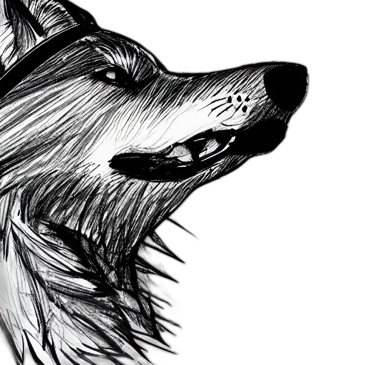 animal, mask, creature, comic book art, concept art, fantasy art, photorealistic, monochrome transparent PNG cut-out