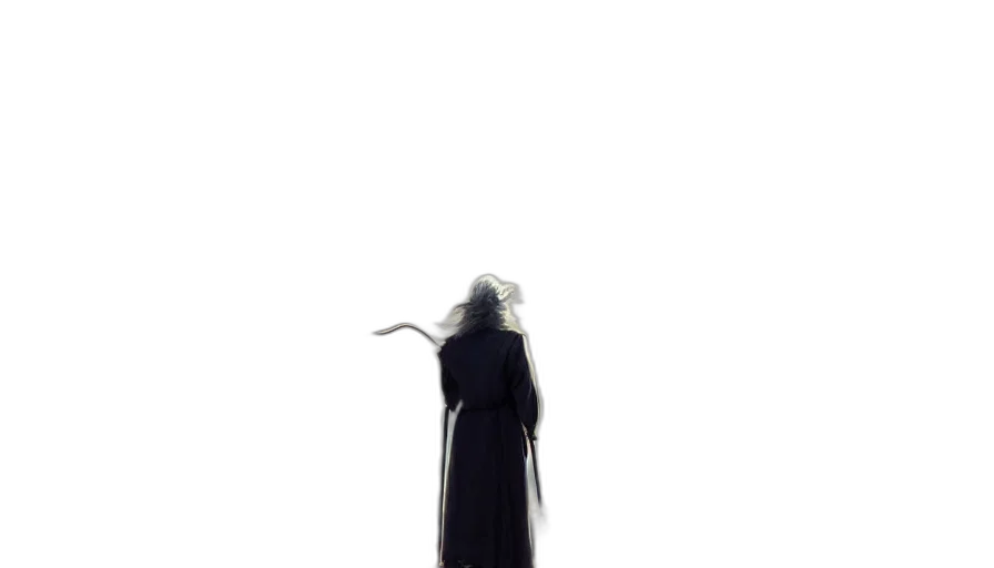 dress, creature, staff, mask transparent PNG cut-out