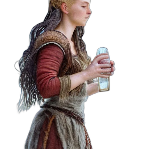 dragon, dress, bottle, food, fantasy art, concept art, photorealistic, pixel art transparent PNG cut-out