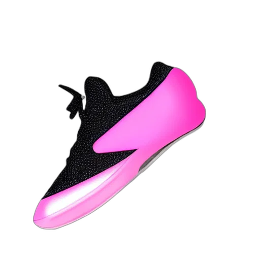 shoes, 3d render, vaporwave, neon transparent PNG cut-out