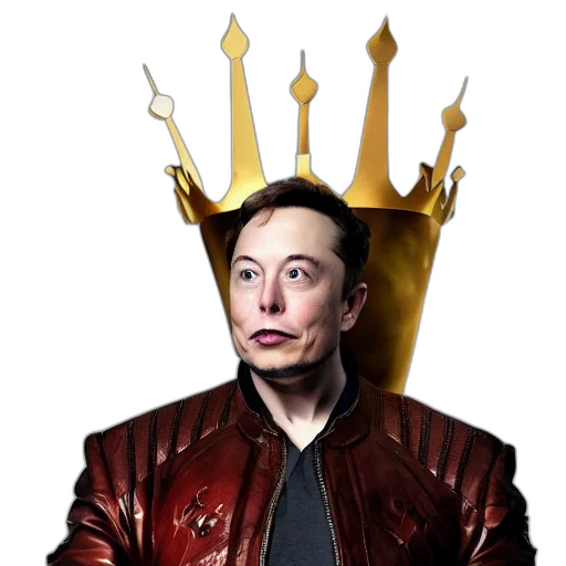 crown, jacket, robot, face transparent PNG cut-out