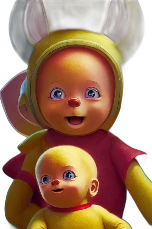 face, mask, 3d render, photorealistic, concept art, oil painting, teletubbies, character transparent PNG cut-out