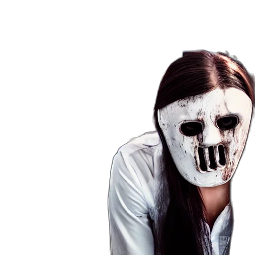 mask, face, concept art, photorealistic, 3d render, monochrome, horror, movie transparent PNG cut-out
