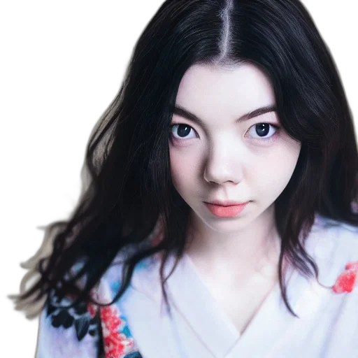 face, dress, flower, hair, photorealistic, anime, oil painting, fantasy art transparent PNG cut-out