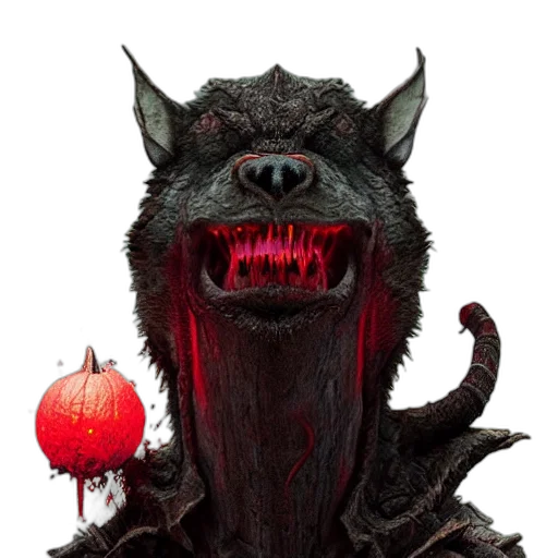 mask, creature, dragon, staff transparent PNG cut-out