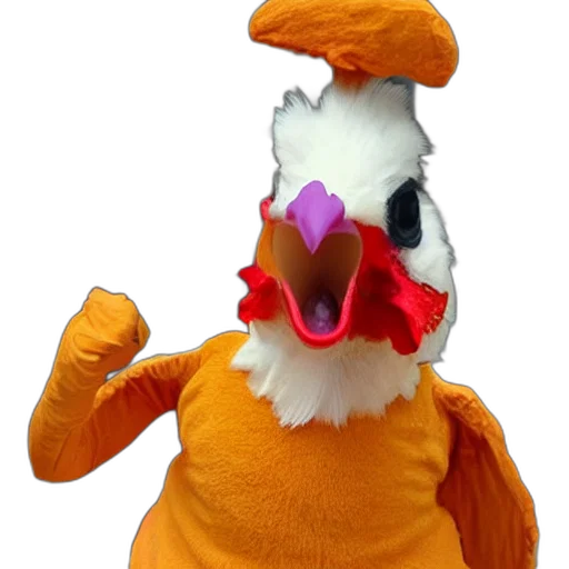 animal, food, creature, hat, 3d render, chicken, dressed, inmate transparent PNG cut-out
