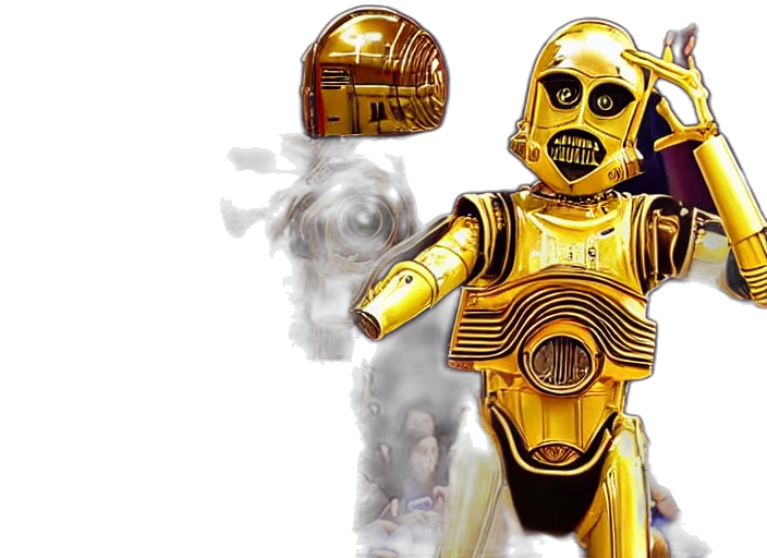 robot, concept art, comic book art, golden transparent PNG cut-out