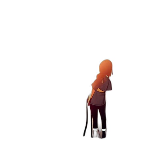 robot, hair, dress, staff transparent PNG cut-out