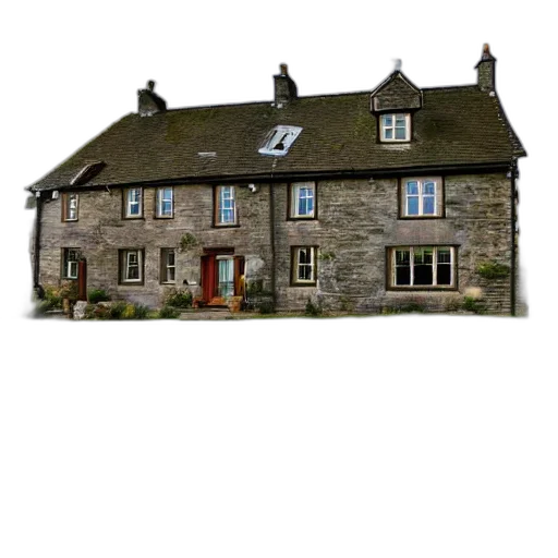 building, 3d render, photorealistic, wide transparent PNG cut-out