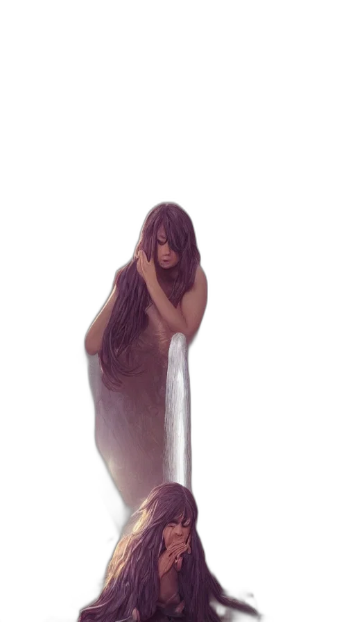 hair, dress, creature, sword transparent PNG cut-out