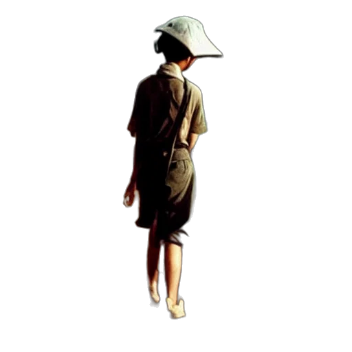 hat, umbrella, dress, staff transparent PNG cut-out