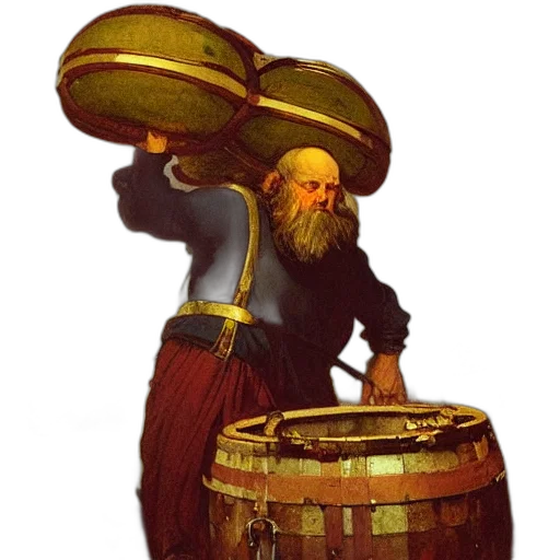 hat, staff, mask, creature transparent PNG cut-out