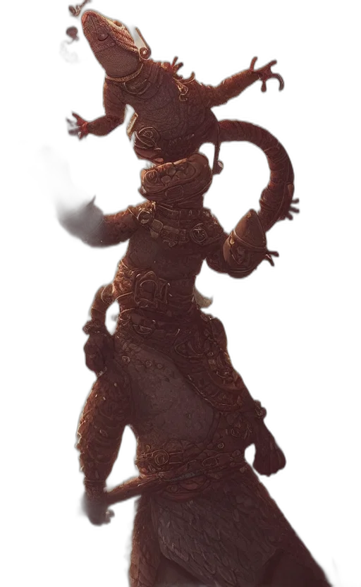 dragon, staff, creature, robot transparent PNG cut-out