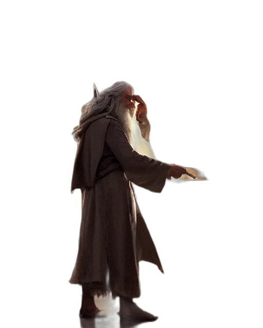 staff, hat, dragon, jacket transparent PNG cut-out