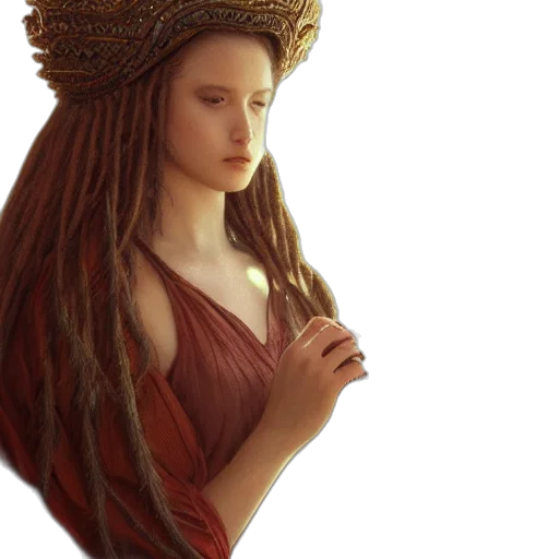 crown, hat, dress, jewelry, fantasy art, photorealistic, oil painting, concept art transparent PNG cut-out