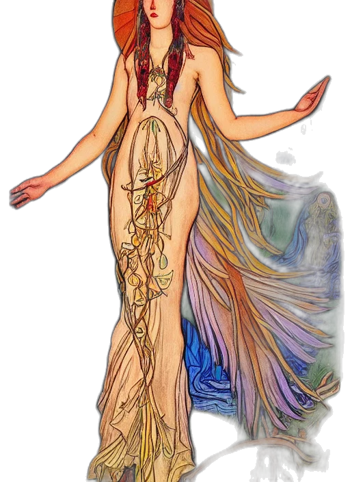 dress, fantasy art, concept art, watercolor transparent PNG cut-out