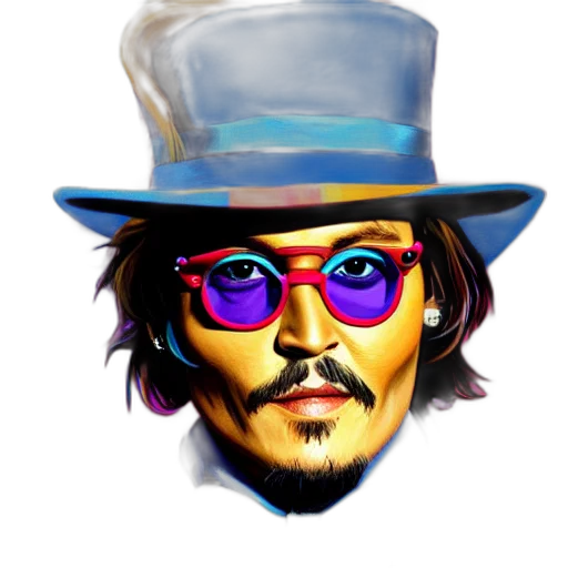 hat, pixel art, cartoon, comic book art, fantasy art, colorful, portrait, johnny transparent PNG cut-out
