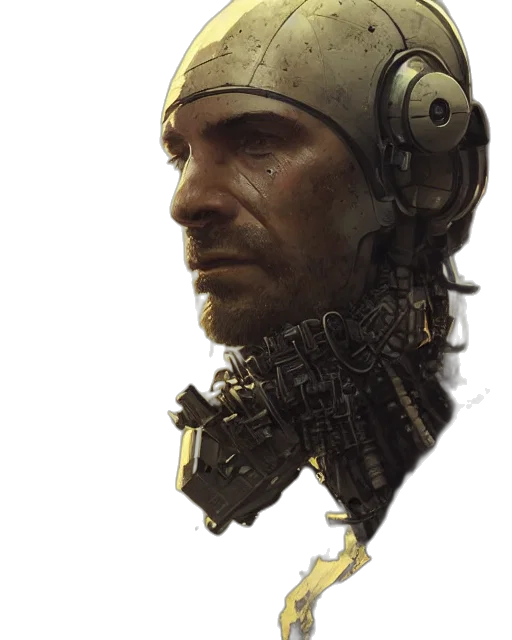 robot, face, mask, weapon transparent PNG cut-out