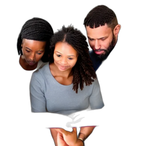 two, women, three, men transparent PNG cut-out