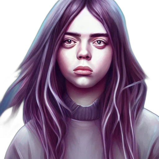 face, creature, hair, mask, fantasy art, concept art, photorealistic, anime transparent PNG cut-out