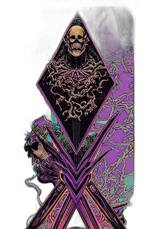 jewelry, sword, concept art, fantasy art, comic book art, cyberpunk, dark, taro transparent PNG cut-out