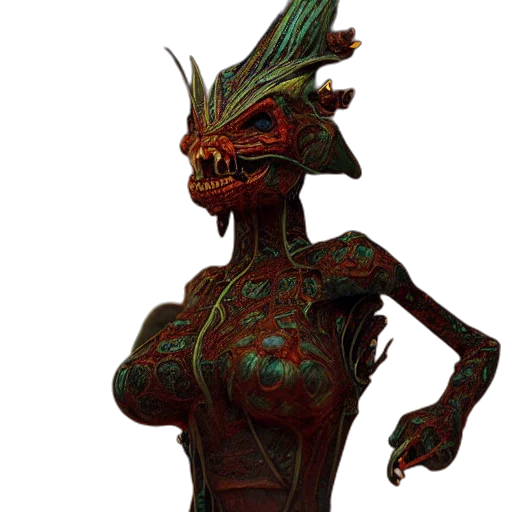dragon, staff, creature, mask transparent PNG cut-out