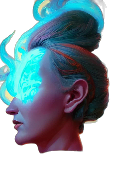 face, mask, cyberpunk, vaporwave transparent PNG cut-out