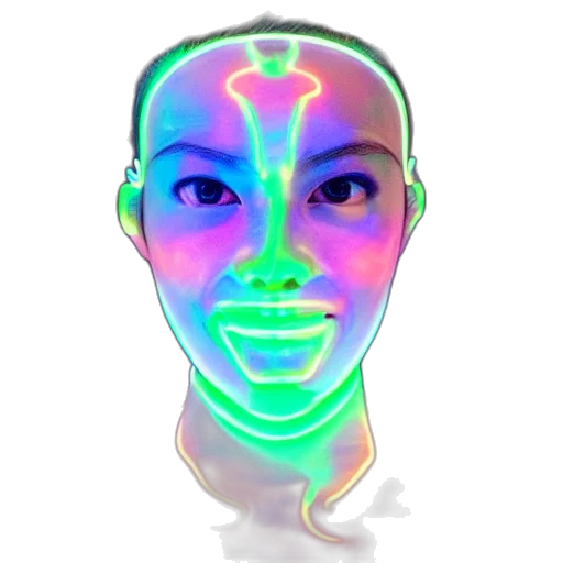 robot, face, mask, jewelry, 3d render, vaporwave, cyberpunk, concept art transparent PNG cut-out