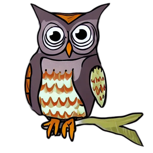 staff, animal, cartoon, concept art, pixel art, 3d render, hootie, owl transparent PNG cut-out