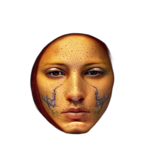 face, mask, robot, jewelry, photorealistic, 3d render, concept art, pixel art transparent PNG cut-out