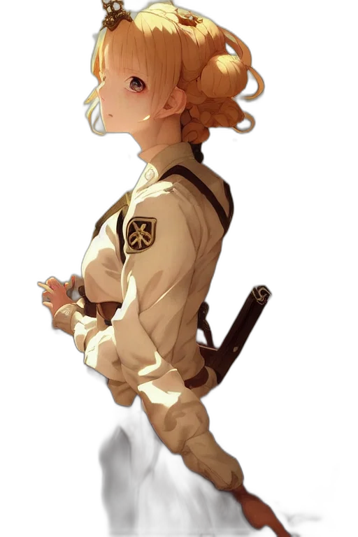 jacket, staff, weapon, robot, concept art, anime, pixel art, fantasy art transparent PNG cut-out