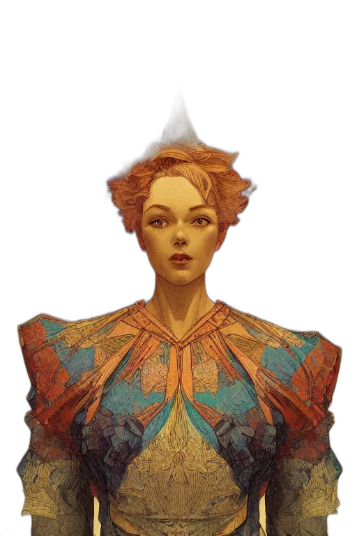 crown, dress, staff, face transparent PNG cut-out