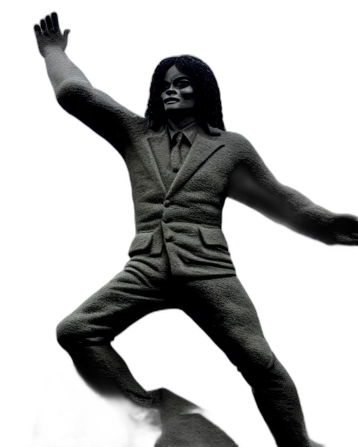 creature, jacket, 3d render, concept art, photorealistic, granite, sculpture, michael transparent PNG cut-out