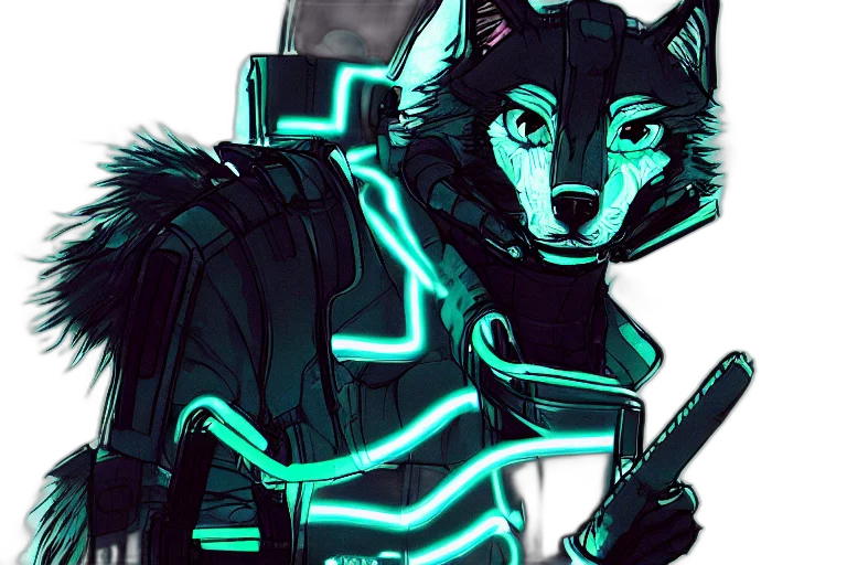 jacket, staff, cyberpunk, concept art transparent PNG cut-out