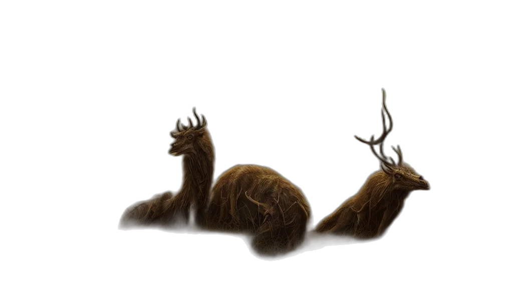 hair, animal, creature, crown, concept art, fantasy art, 3d render, photorealistic transparent PNG cut-out